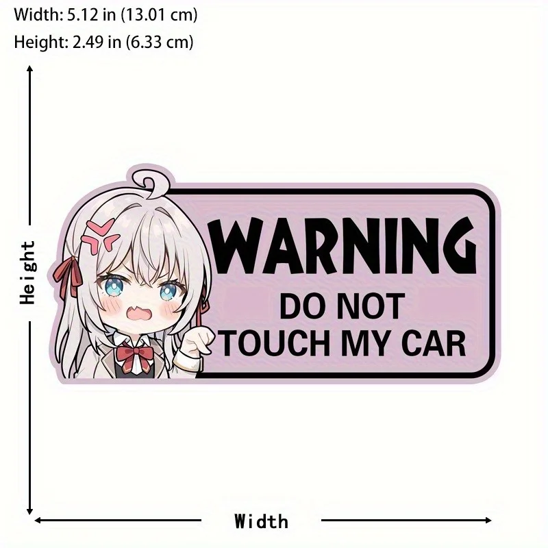12.95cm Cute Anime Warning Vinyl Sticker, 