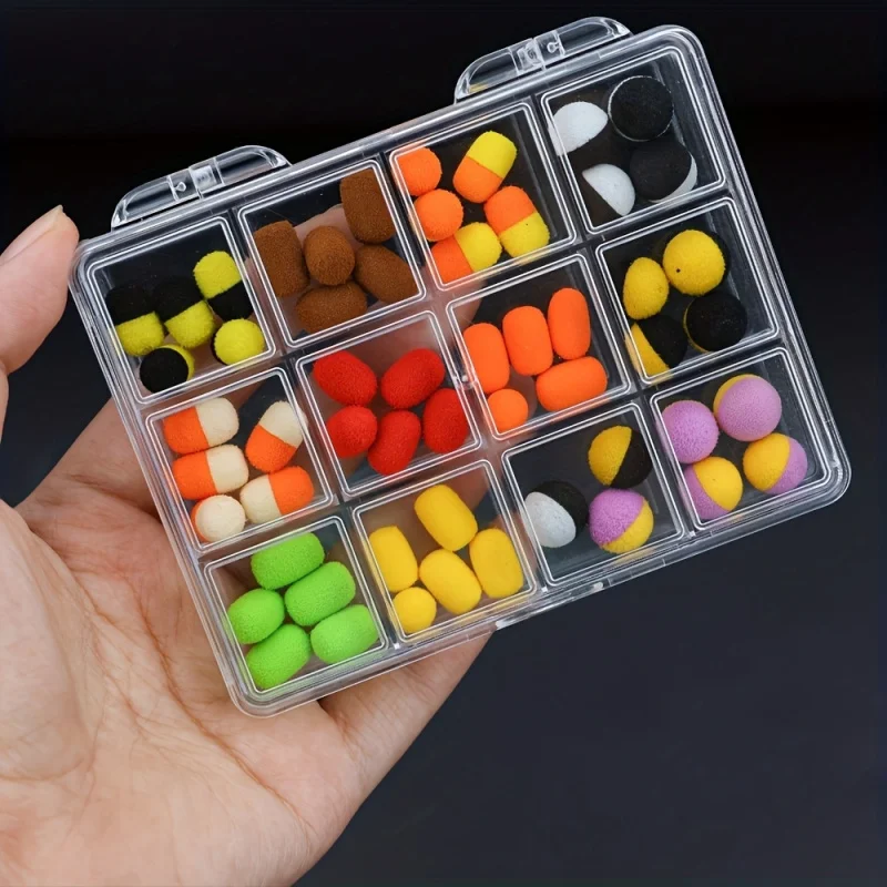 

Набор из 55 цилиндрических и круглых пенопластовых бойлов для ловли карпа, включая поп-апы, мягкие приманки, оснастки Zig, оснастки Hair Rig, крючки.