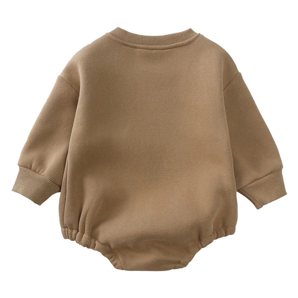 2026 Neugeborenen Baby Strampler Baby Mädchen Jungen Stickerei Kleidung Dicke Säuglingsspielanzug Solide Baumwolle Langarm für 3 M-24 M – Detail 5