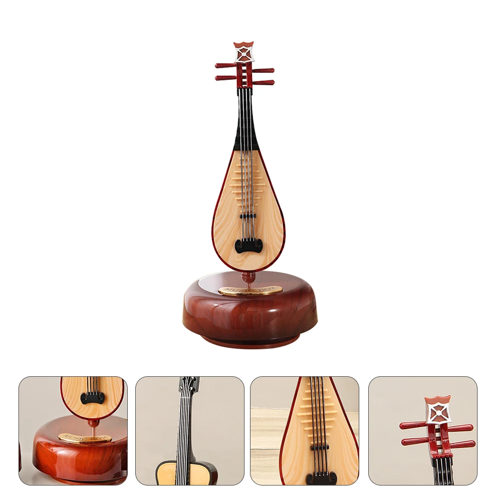 

Music Box Pipa Ornaments Bride Vintage Home Decor Shaped Plastic Musical