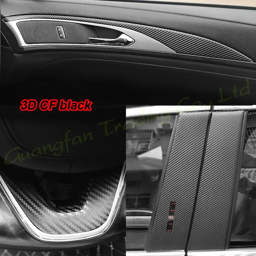 For Lincoln MKZ 2017-2020 Interior Central Control Panel Door Handle 3D/5D Carbon Fiber Stickers Decals Car styling Accessorie