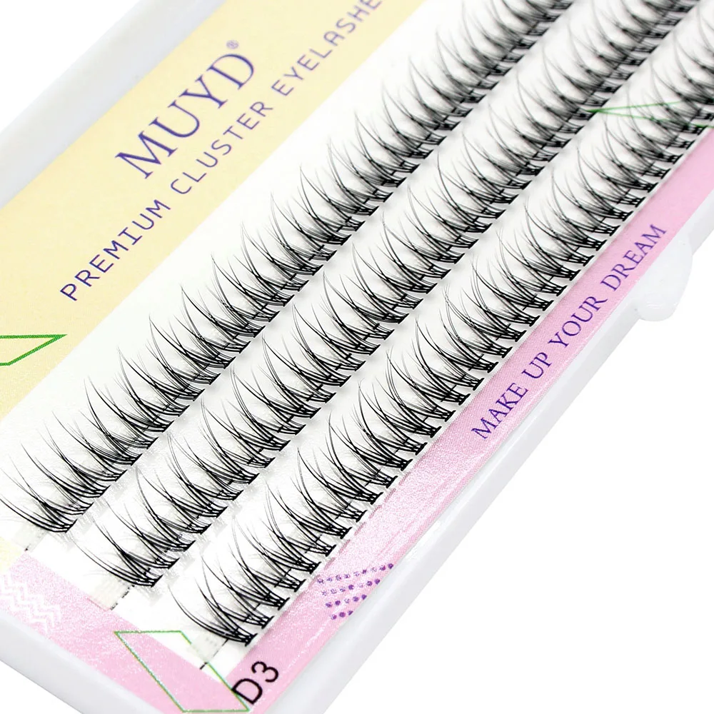 MUYD Natural Silk Dovetail Fly Eyelash Extension False Eyelashes High Quality Makeup V Shape Eye Lashes Encryption Fake