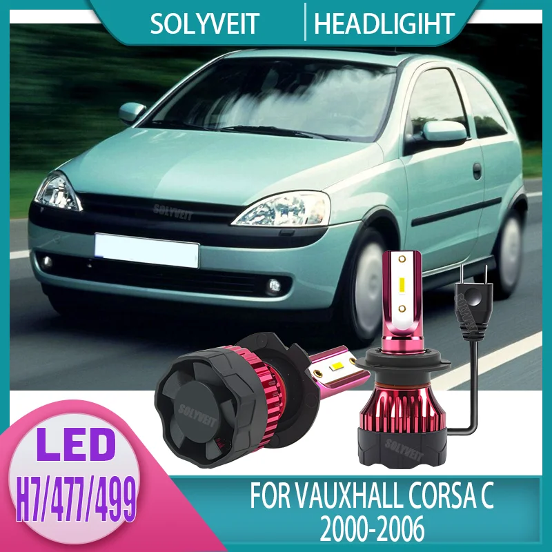 

Автомобильные светодиодные лампы H7/477/499 для фар, комплект ближнего и дальнего света, 12В, для Vauxhall Corsa C 2000-2006 годов выпуска