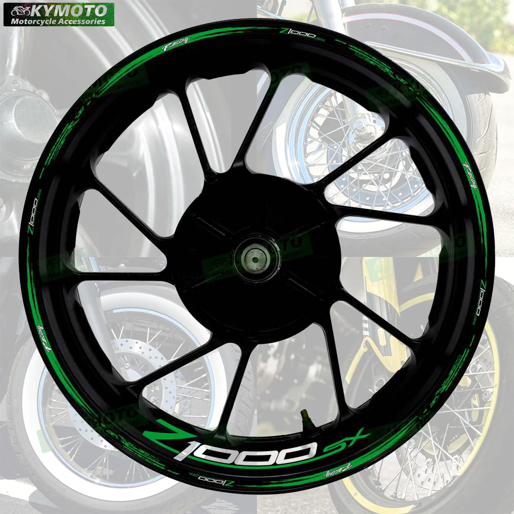 For Z1000SX Z 1000SX reflective motorcycle accessories 17 inch front and rear wheel stickers fairing hub decals stickers