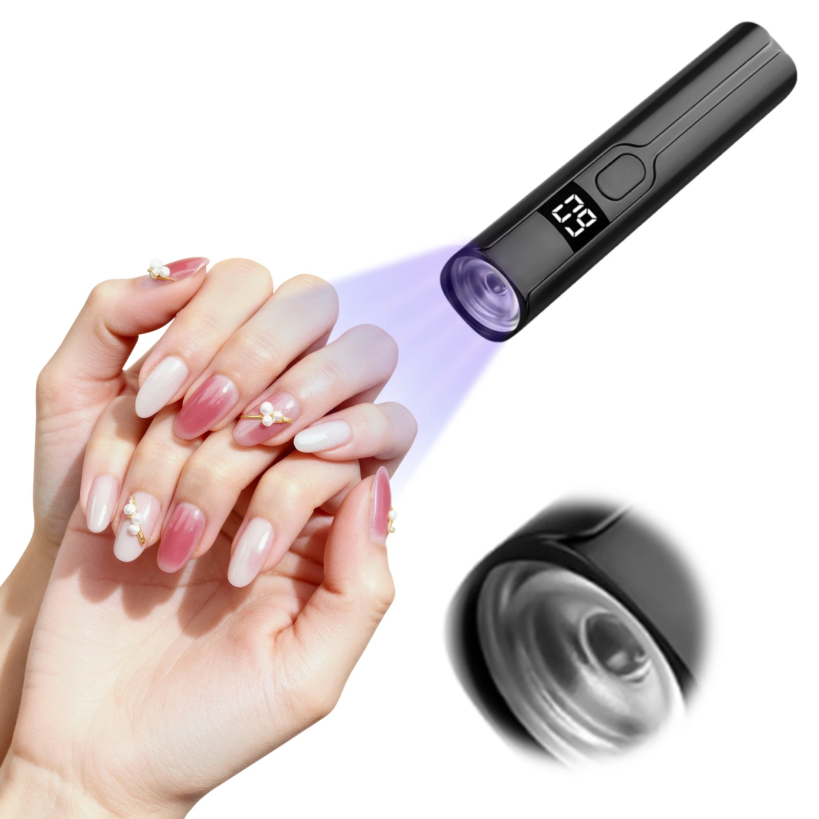Cordless UV Nail Lamps with LCD Display LED Nail Flash Cure Lamp Fast Curing for Women Gel Polish Home DIY Salon Manicure view 2