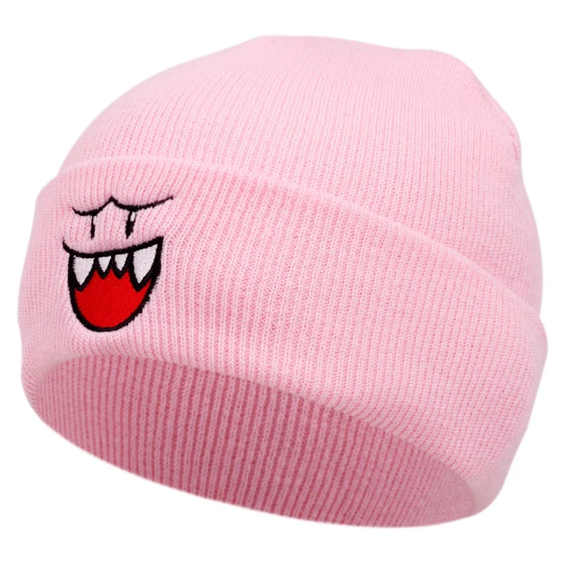 Gorro de punto Happy Expression, gorro de lana, gorro de invierno para exteriores, gorro de esquí bordado