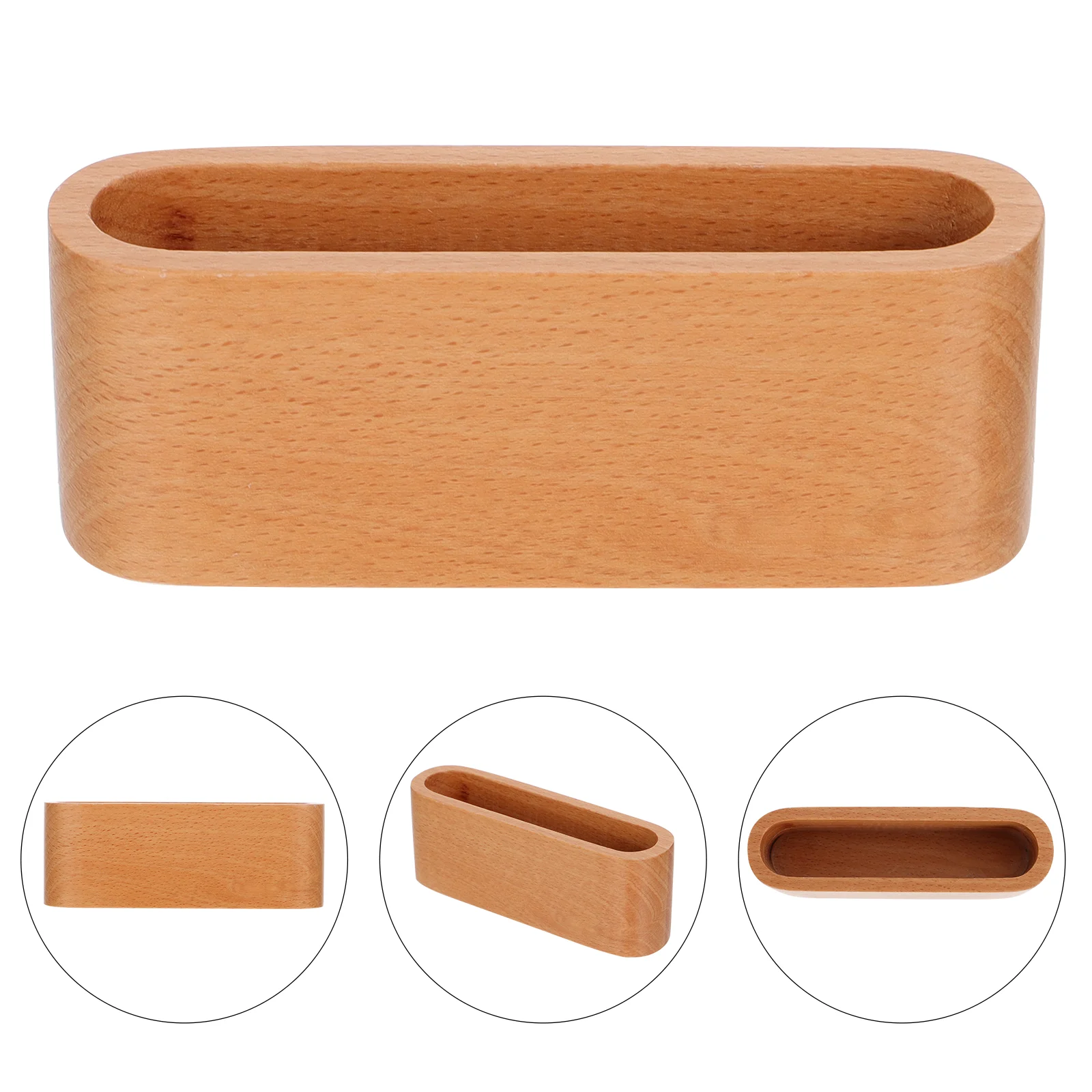 Minimalist Desk Solid Wood Business Card Case Tablet Holder Cards Storage Wooden