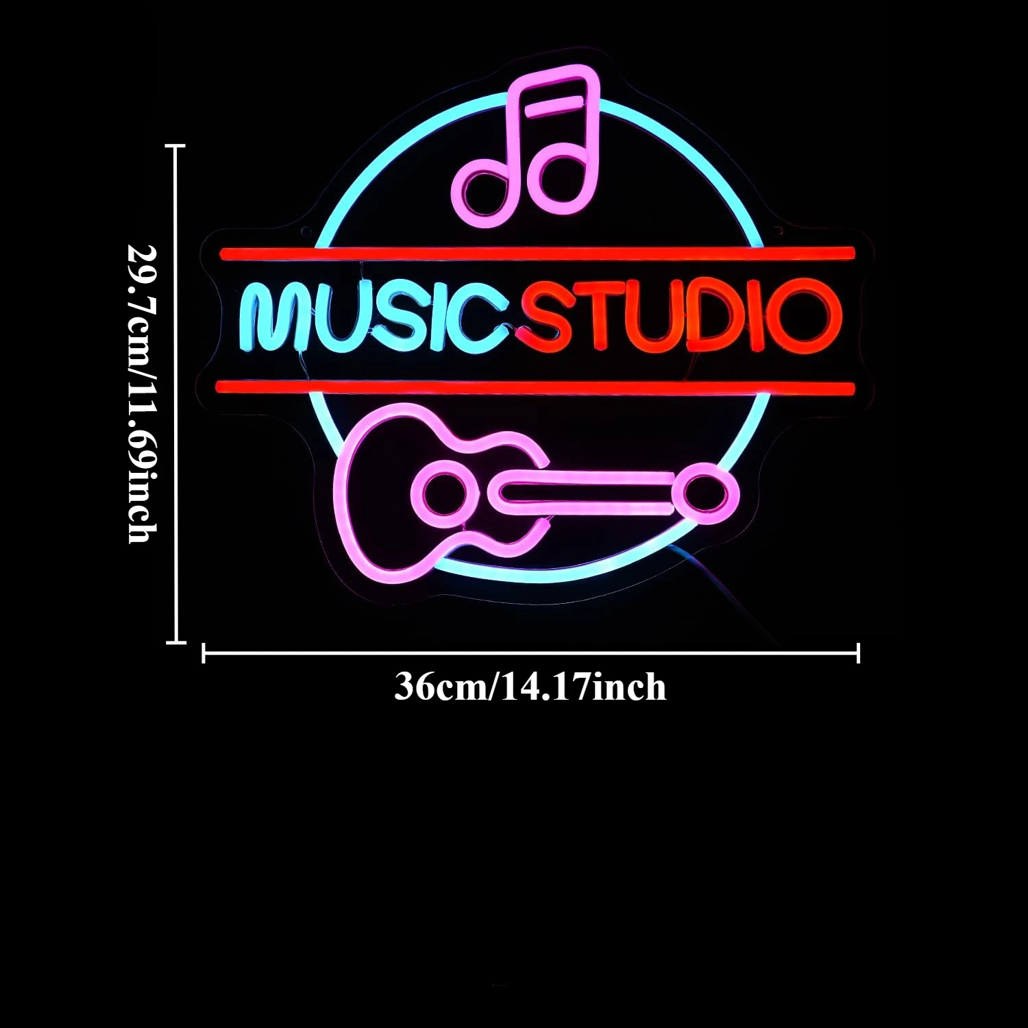 Music Studio Neon Signs for Wall Decor Guitar LED Neon Lights for Music Studio Live Music Concert Music Club Bar Bedroom