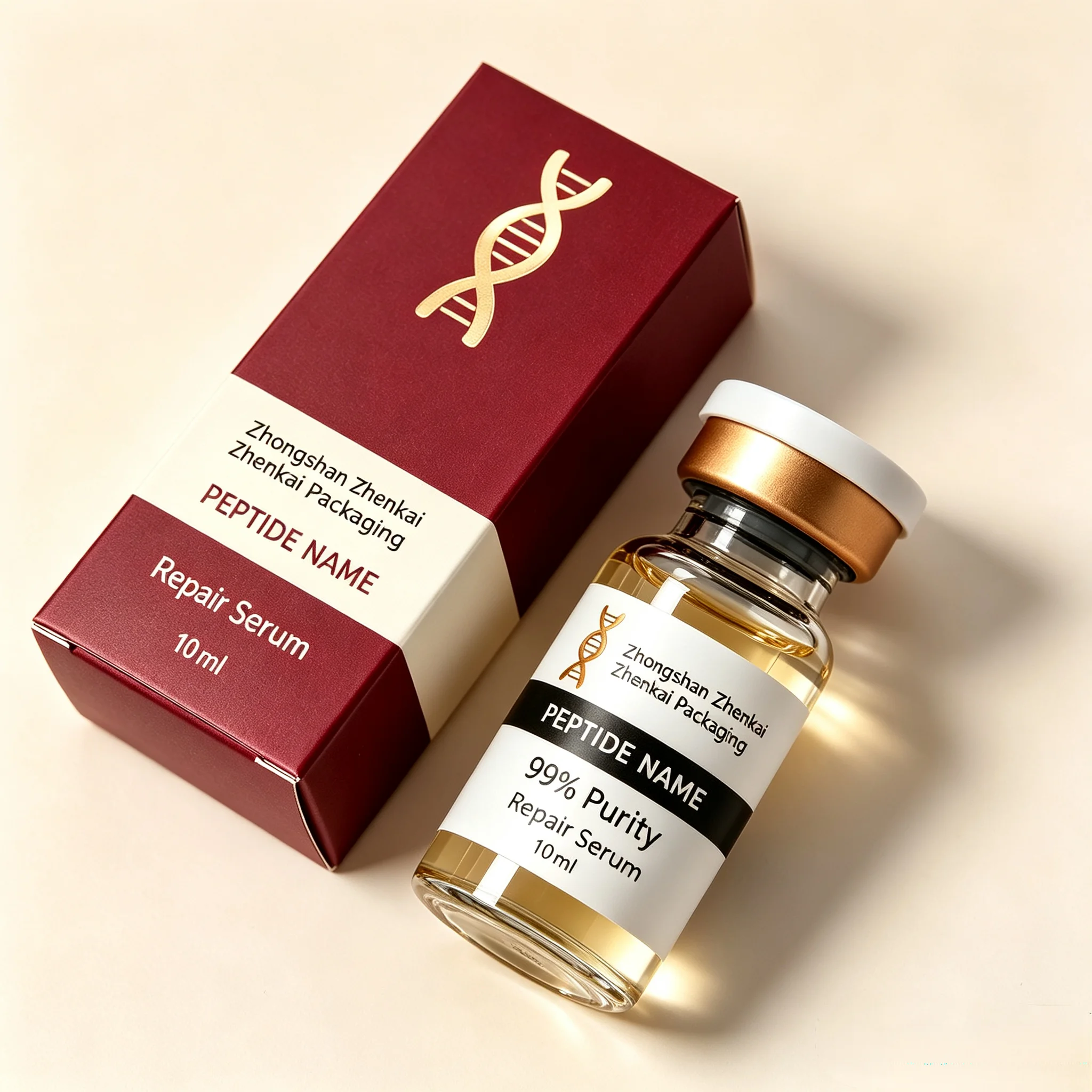 Custom Waterproof Vinyl Label Stickers and Paper Boxes Fit 3ml 10ml Vials For Fitness Beauty Industry Application