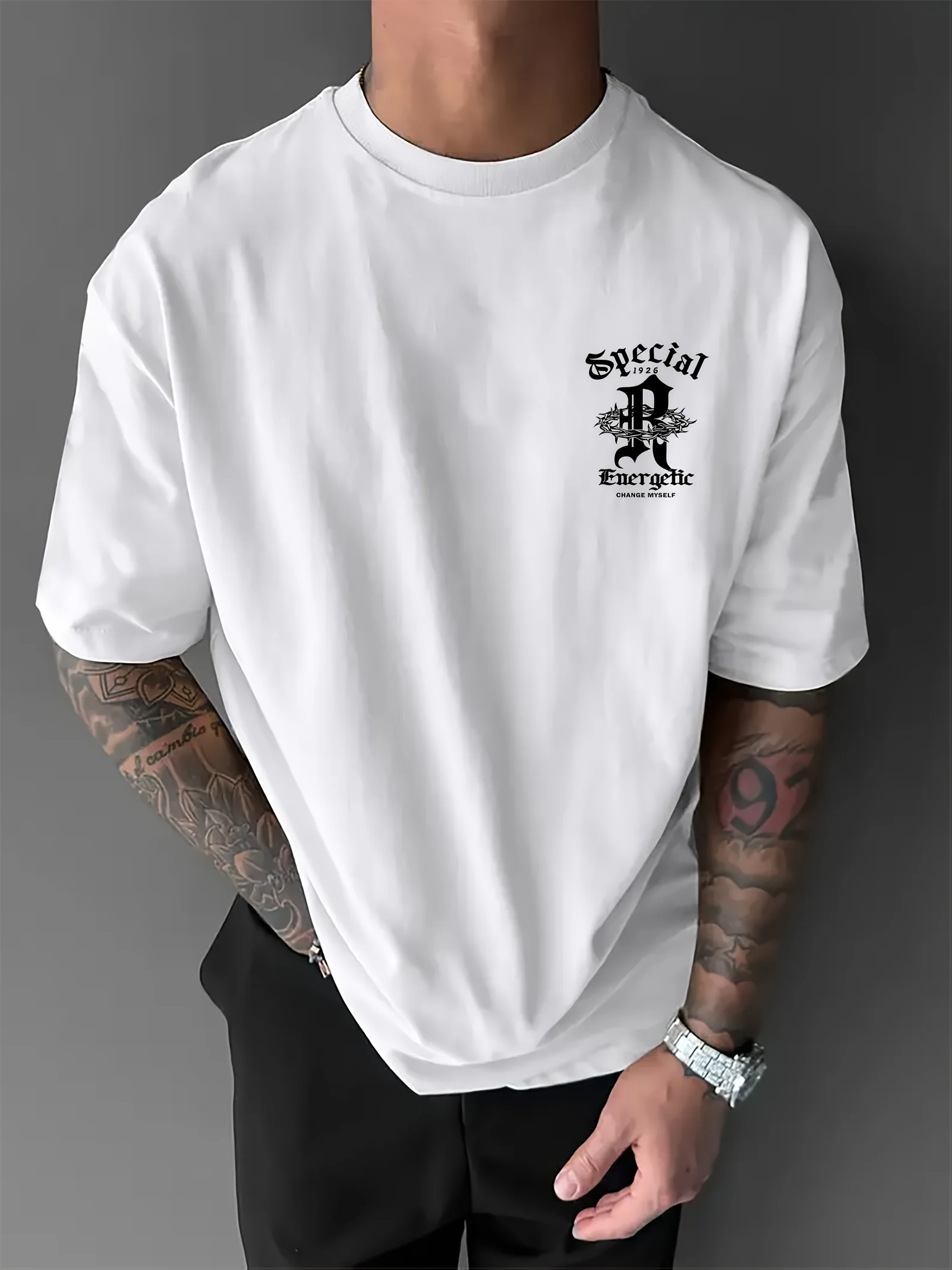 

The new men's T-shirt for summer 2025 is a casual fashionable sporty breathable soft and comfortable 3D letter print