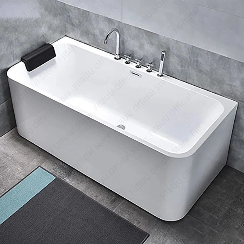 

Household Bathtub Multi Functional Soaking Bath, Space-saving Acrylic Tub Multiple Sizes With Drain Premium Quality Construction