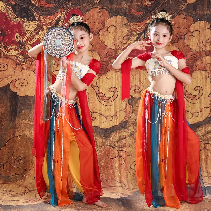 

Dunhuang flying apsaras dance performance costumes, children's Hanfu, girls' classical rebound pipa performance costumes