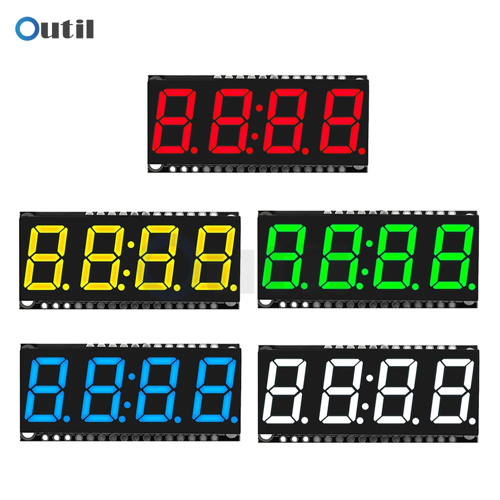 4-bit LED Display Module Clock Module HT16K33 Drives I2C 7-segment 14Pin 0.56-inch 4 bit Digital Display Board