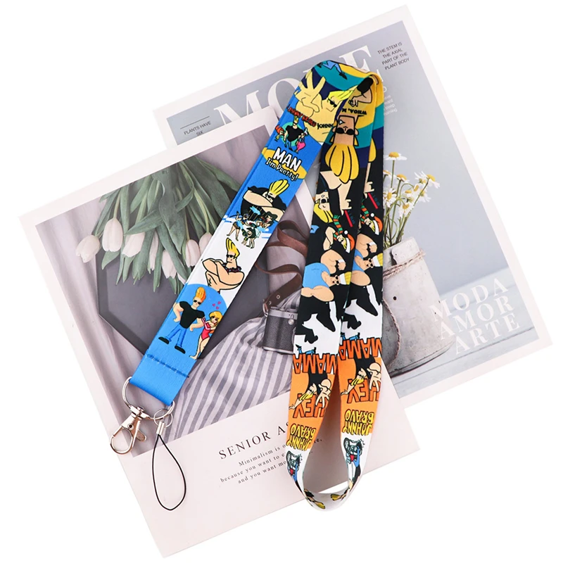 Johnny Bravo Keychain Lanyards Id Badge Holder ID Card Pass Gym Mobile Phone Badge Holder Key Strap webbings ribbons - Image 3
