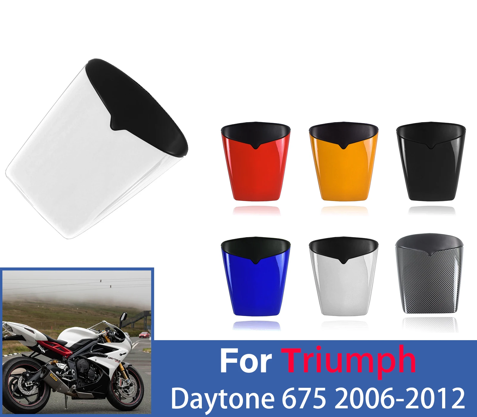 For Triumph Daytona 675 2006-2012 Racing Style Rear Seat Cowl Cover - Passenger Seat Delete Tail Fairing Motorcycle Accessories