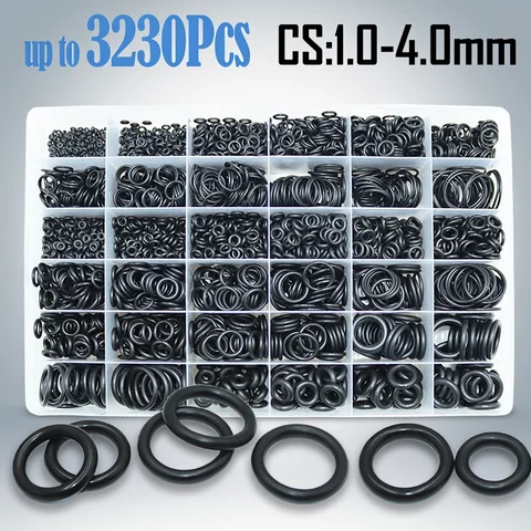 O Ring Kit O Ring NBR Seal Washer Plumbing Gasket Thickness 1/1.5/2.0/2.4/3.1/4.0 Nitrile Butadiene Rubber Spacer Oil Resistance Oring Kit