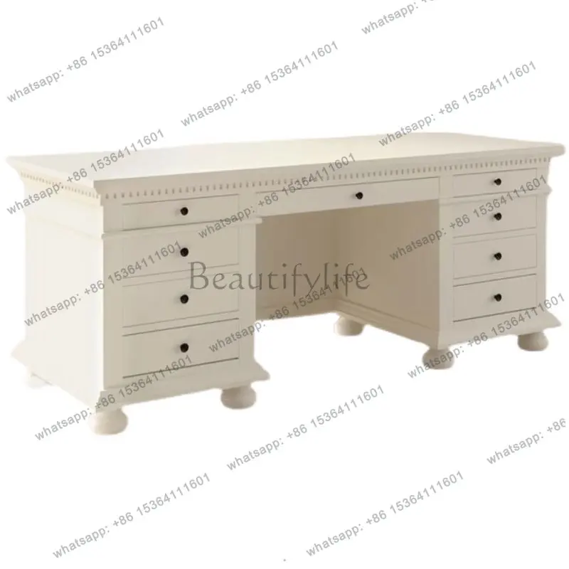 

American solid wood desk integrated writing desk student home computer desk