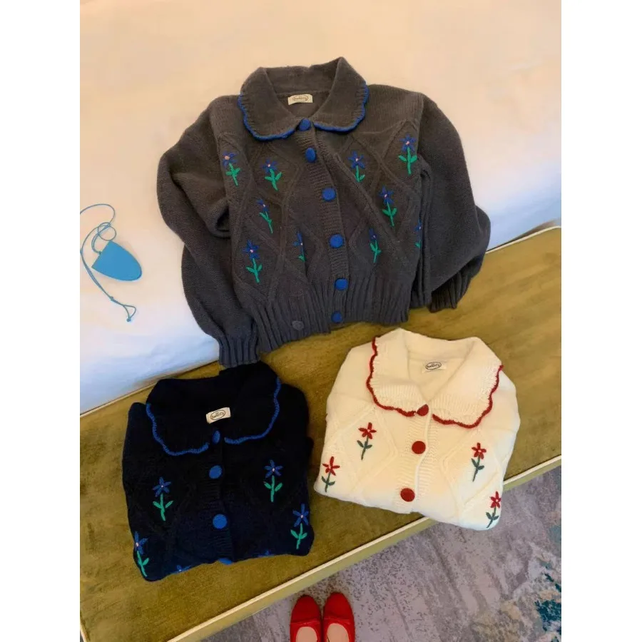 Zoete bloemen gebreide vest trui dames zwaargewicht Thi warme lente herfst winter Faion Koreaanse Sle regular fit top