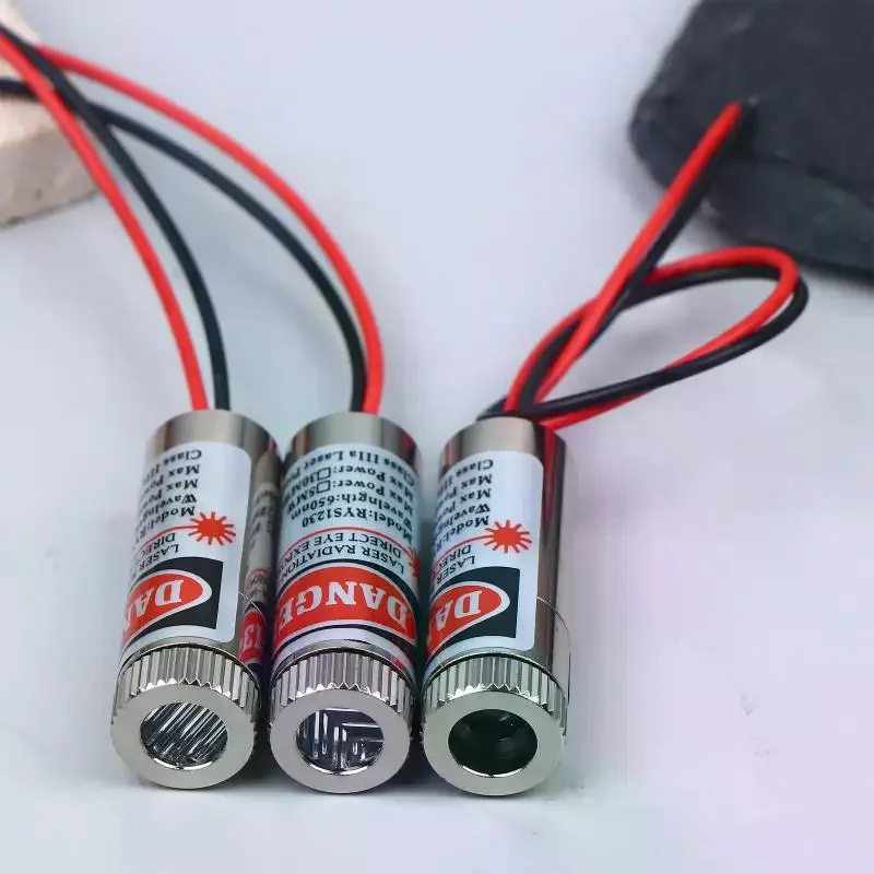 1/2/3pcs Laser Pointer Diode 650nm 5mW Laser Diode Head Red Point / Line / Cross Laser Module 5V Pointer Sight Copper Head