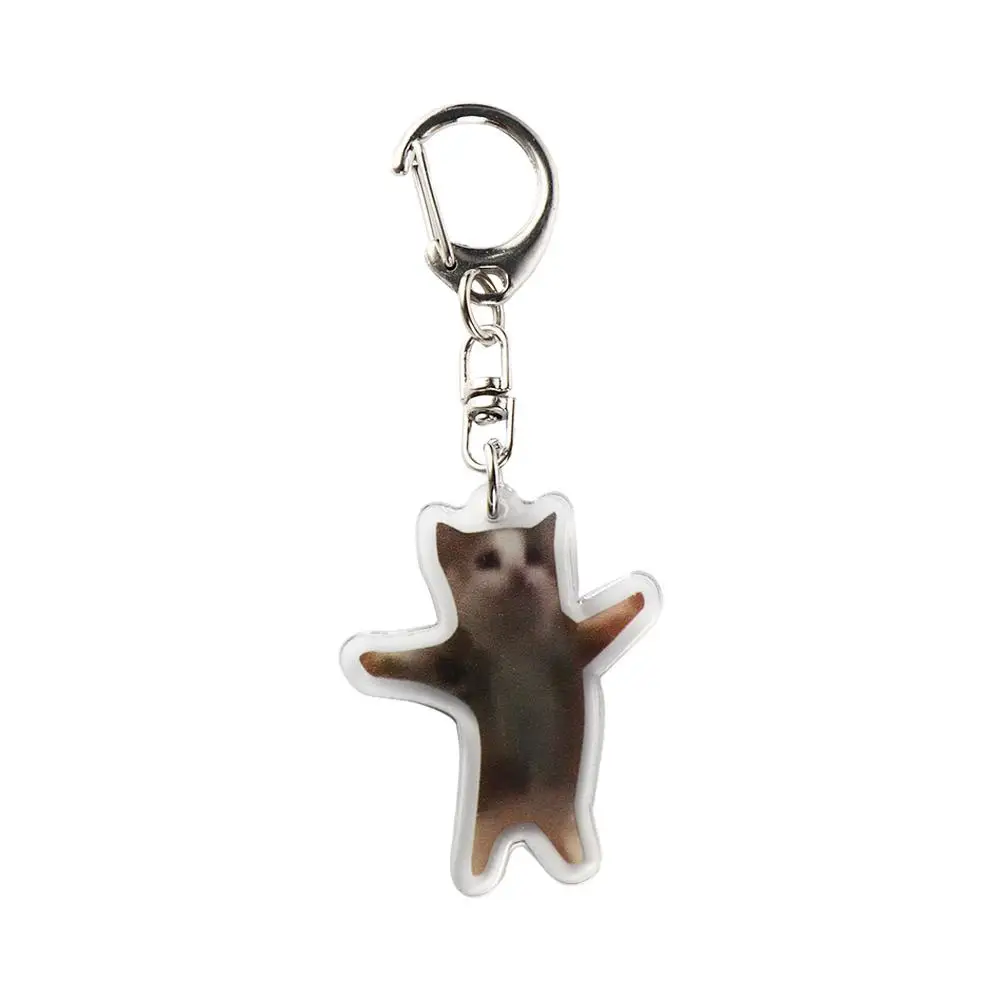 Banana Cat Happy Banana Cat Keychain Pendant Keyrings Banana Cat Mobile Phone Chain DIY Jewelry PVC Banana Cat Pendant