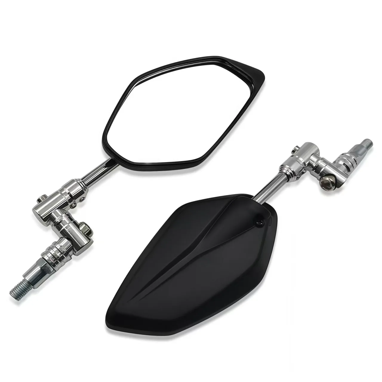 Motorcycle rearview mirror with adapter for 10mm thread side mirror ABS aluminum alloy rotating 360 degrees adjustable frame