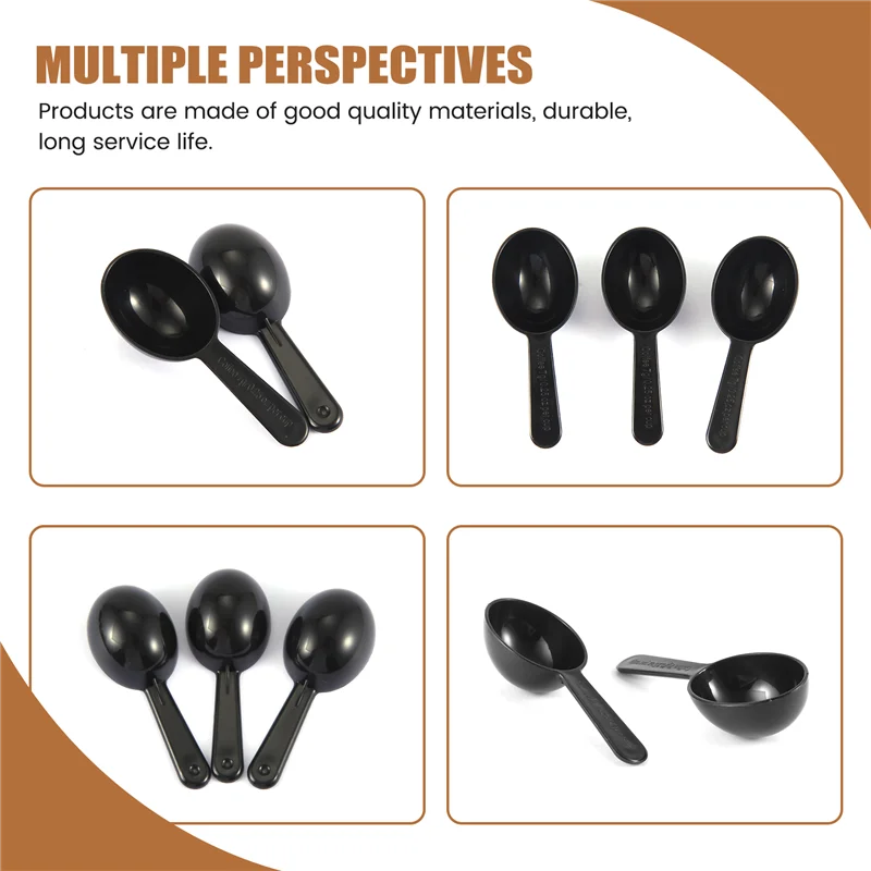 Y51A-20 قطعة ملاعق قياس القهوة ملاعق بلاستيكية لقياس القهوة والشاي وملاعق مسحوق الحليب (7 جرام/0.25 أونصة/أسود)