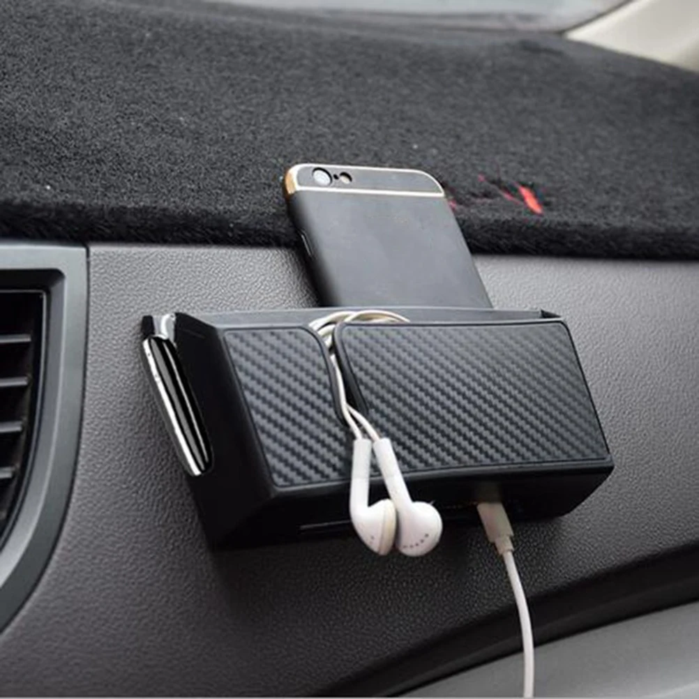 

Car Storage Box 250g Capacity Durable Material Double Side Sticker Phone Holder Portable Organizer Storage Solution Automotive