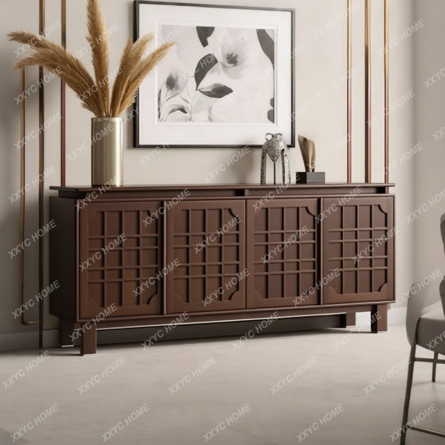 

SS New Chinese lacquered sideboard, foyer entryway, vintage storage cabinet