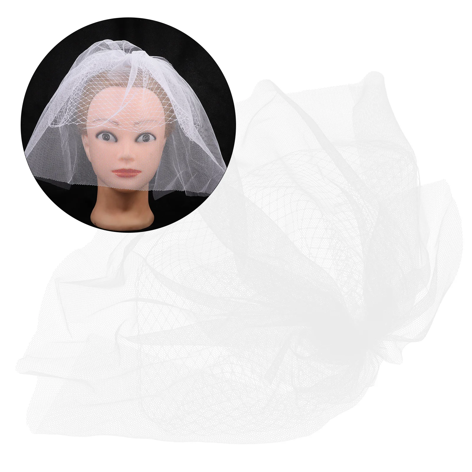 1Pcs Bridal Veil Short Chic Romantic Elegant Wedding Hair Accessory Decorative Bride Headwear Veil Hair Ornament Wedding Dress