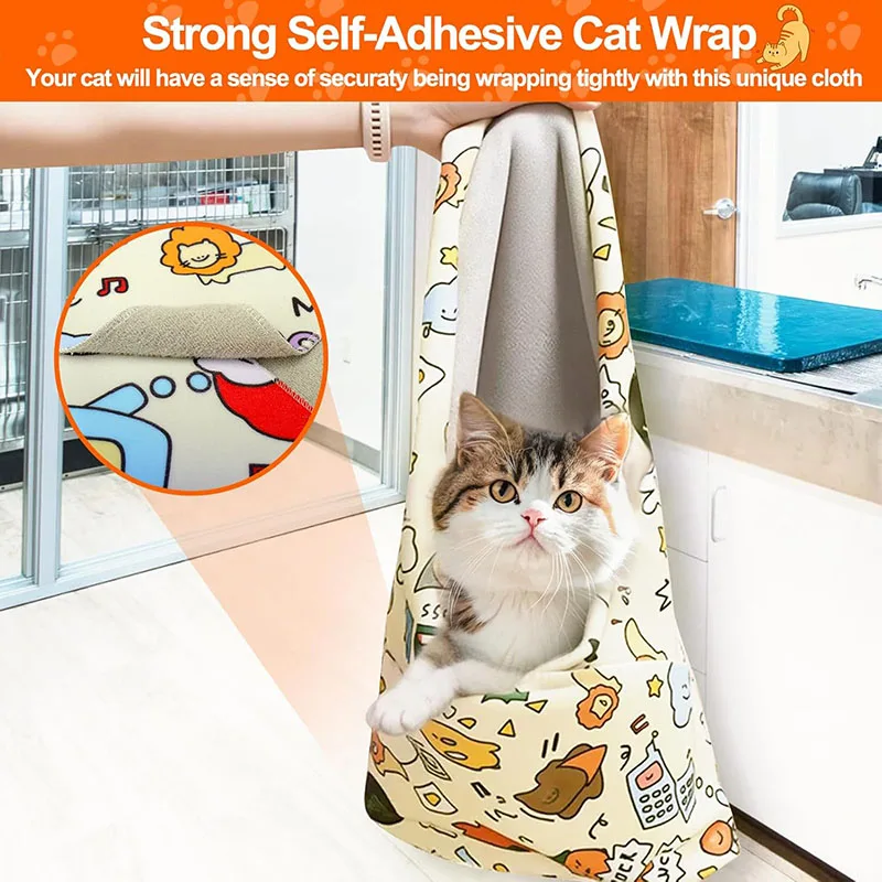 Cat Grooming Fixed Cloth No Glue Self-adhesive Fabric Wrap Anti Scratch And Bite, Perfect For Nail Clipping, Ear Cleaning