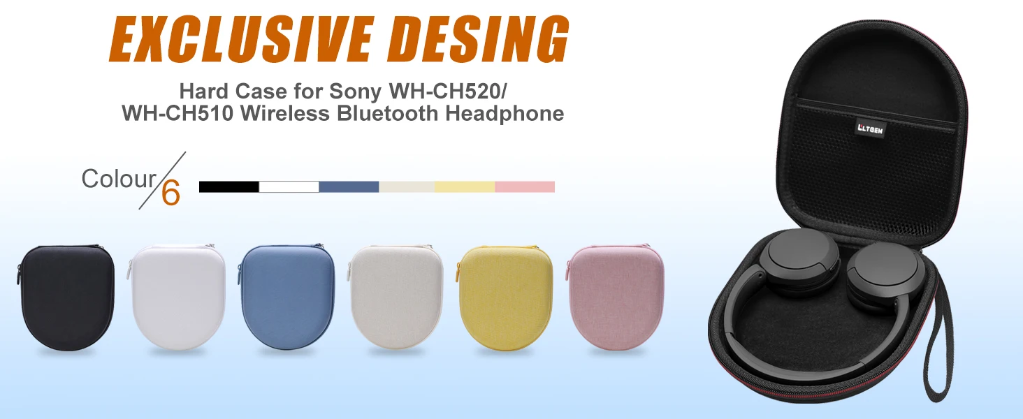Case Compatible with Sony WH-CH520 / WH-CH530 Wireless Headphones Bluetooth On-Ear Headset, Black