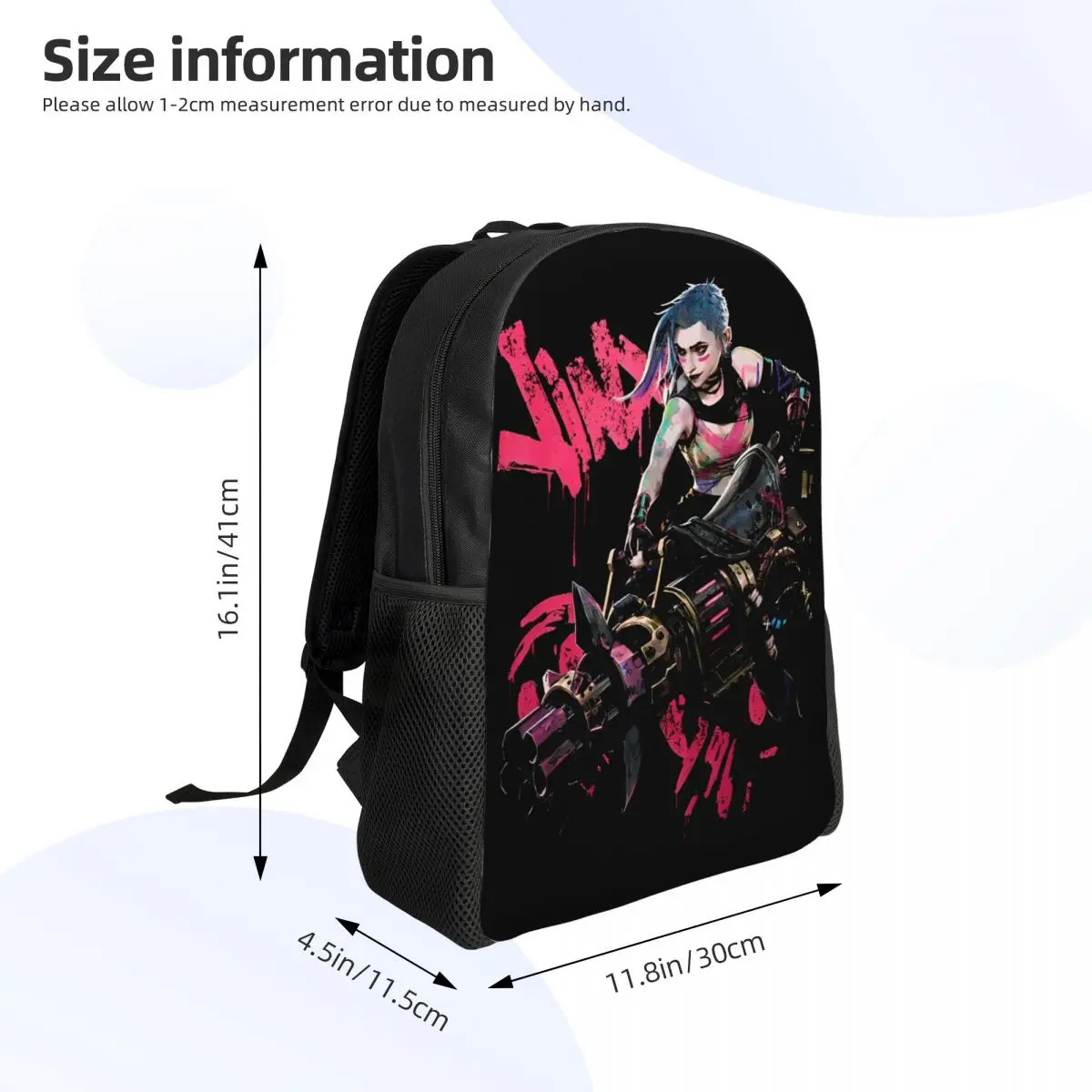 Arcane Jinx Game GérLover Sac à Dos pour Petit Enfant, Sacs à Dos de Maternelle Kawaii, Sac d'École, Cadeaux pour Garçons et Bol, Tout-Petit