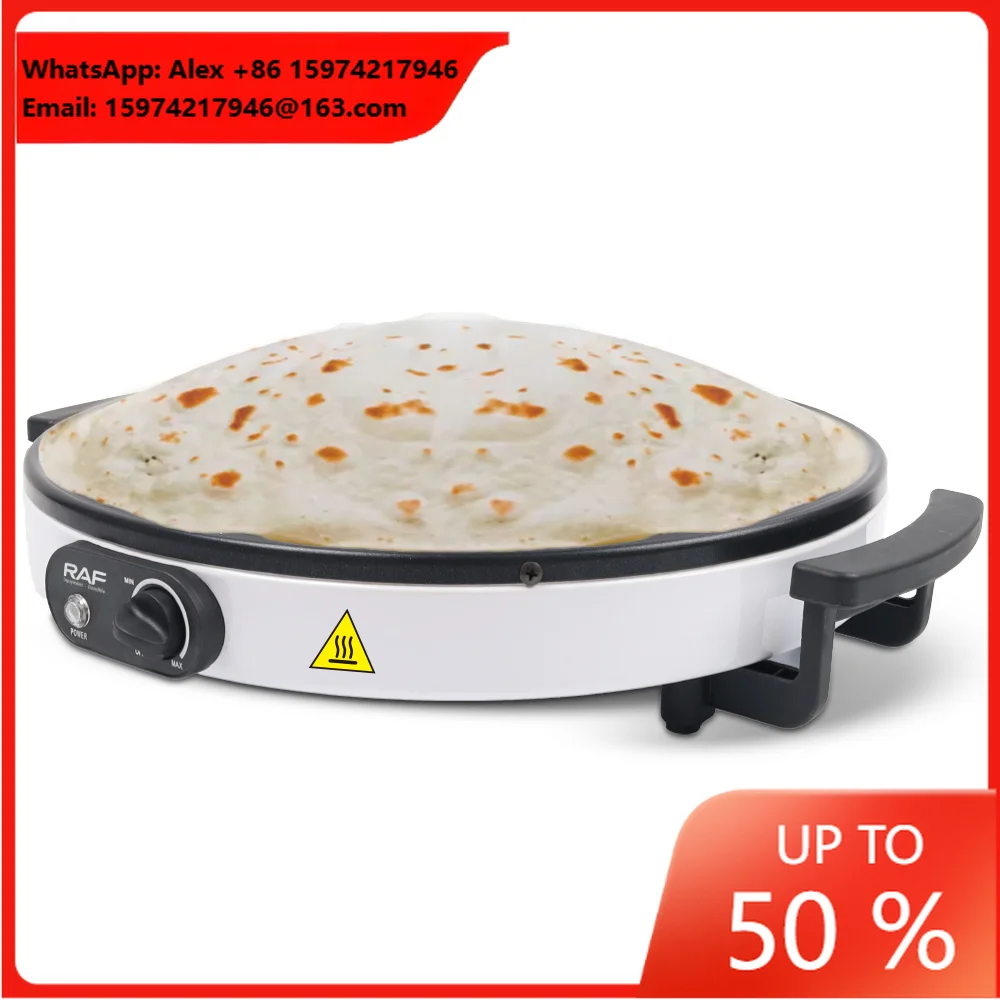 RAF 45cm Diameter Non-stick Hot Plate Crepe Machine Pizza Maker Electric Crepe And Pancake Makers With 3D Spherical Surface