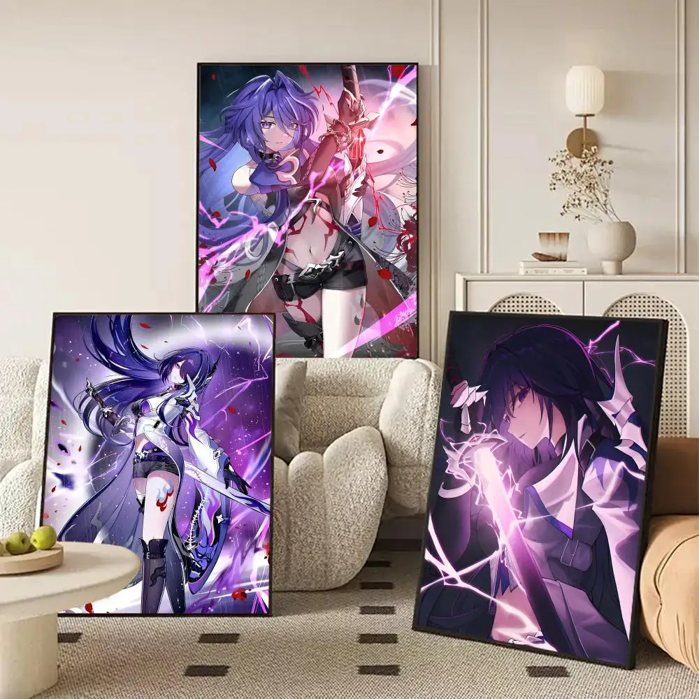 Honkai Star Rail Acheron Painting Calligraphy Canvas Painting Art for Bedroom Living Room Home Decor Wall Decoration Decals Gift