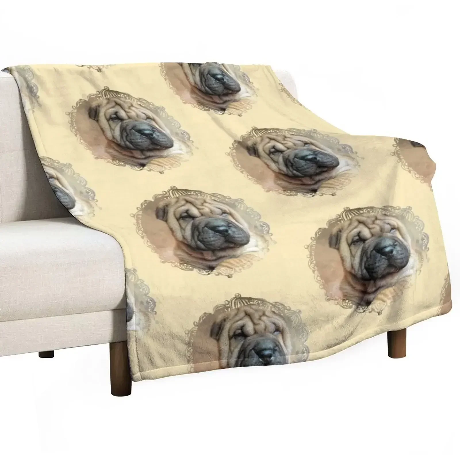 New Shar Pei Puppy Throw Blanket Quilt Loose Multi-Purpose Moving warm for winter Blankets For Baby Blankets