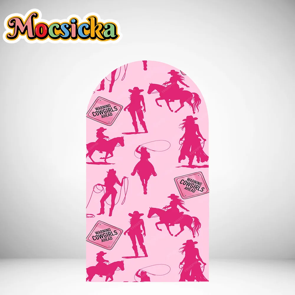 Mocsicka cubierta de arco de 2 caras cinta de lazo rosa decoración de cereza telón de fondo arco de Baby Shower pared niño fiesta de cumpleaños foto Banner