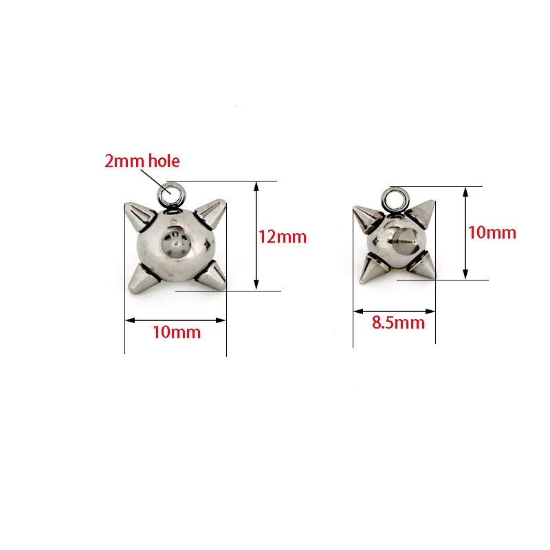 10Pcs/Lot Stainless Steel Solid Spikes Ball Charms,Meteor Hammer Pendants DIY Necklace Earrings Jewelry Making Accessories Craft view 4
