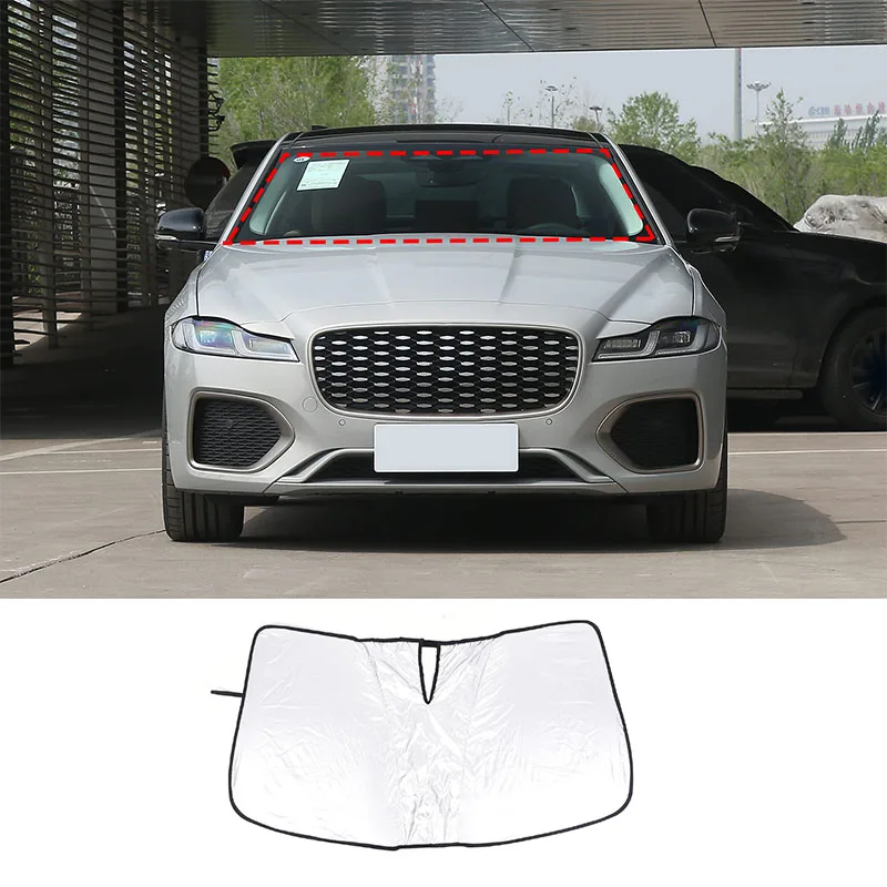 

cheya Silver Tape Car Front Windshield Sun Protection Parasol for Jaguar XE XEL 2015+ Interior Accessories 1 Pcs