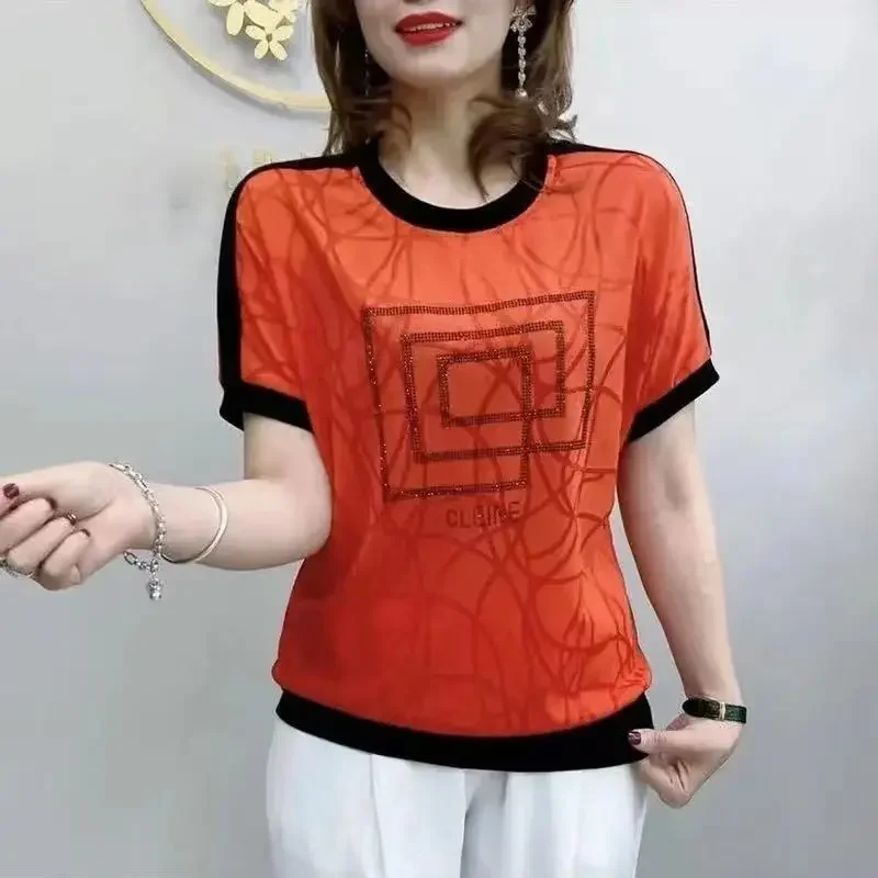 

Female Clothing Summer New O-Neck Short Sleeve T-shirt Fashion Women's Versatile Loose Graphic Tees Fashion Casual Vintage Tops