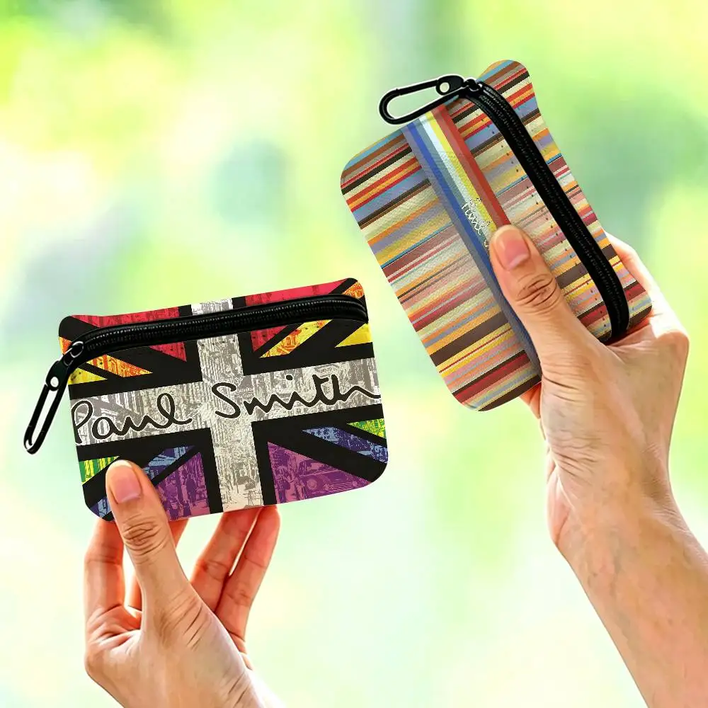 S_Smiths Fashion P_Paul Portable Oxford Cloth Coin Purse Alloy Carabiner Hook Small Zipper Pouch For Backpack Belt Daily