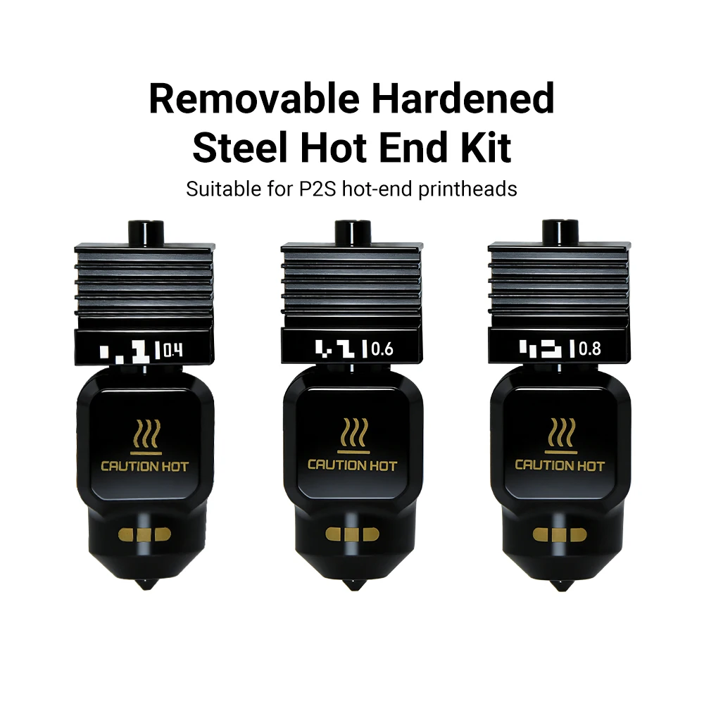 3PC Bambulab P2S H2D H2S 0,2/0,4/0,6/0,8 mm Hartstahl-Düse, Ersatz für Hot End, Bambulab Standard/Hochdurchfluss, integrierte All-in-One/abnehmbare Düse P2S 3D-Drucker-Druckkopf
