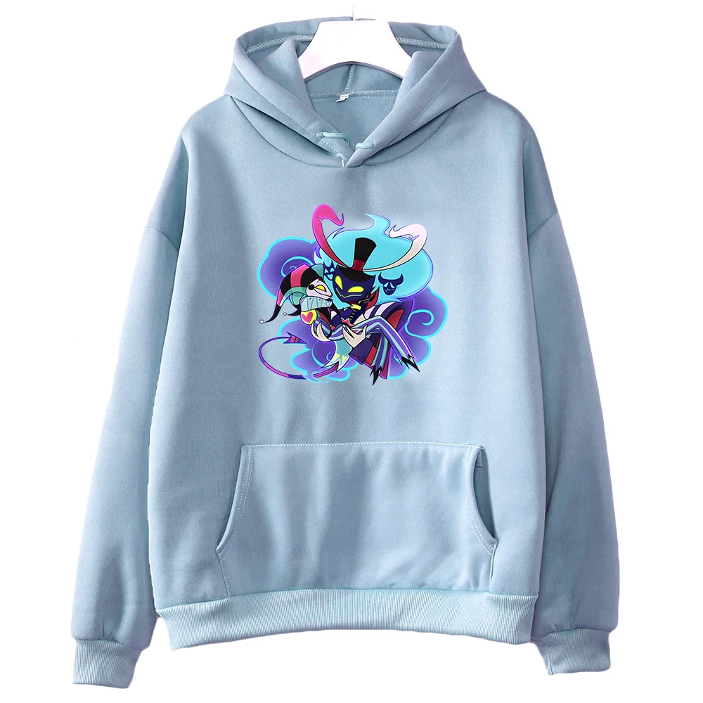 Anime Print Hooded Helluva Boss Comfortable Manga Sweatshirts Cartoon Print Cute Hooded Clothing Sudaderas Harajuku Kawaii Hoody