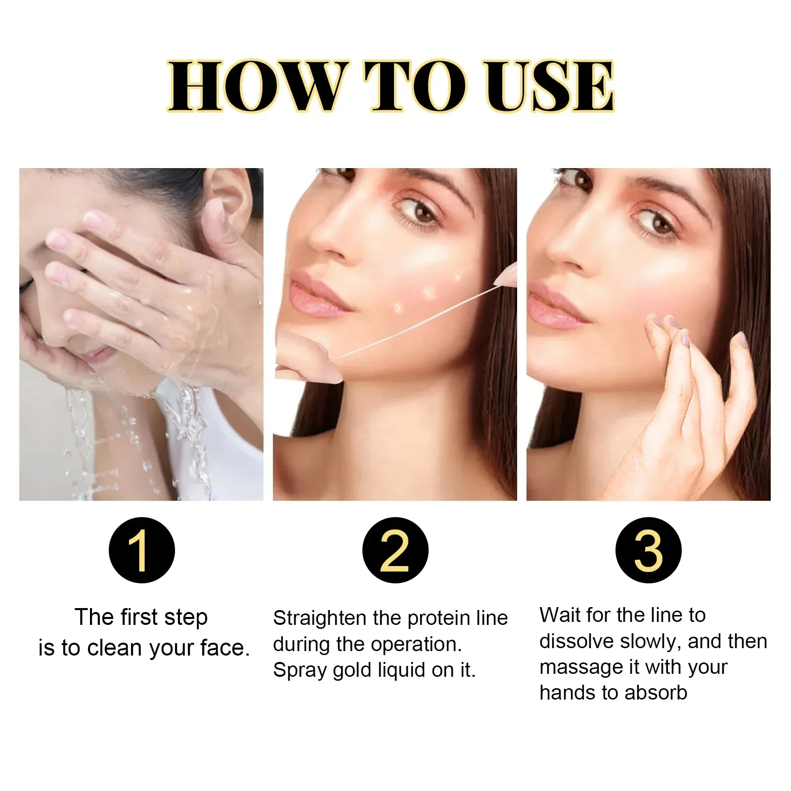 Suero eliminador de arrugas instantáneo, hilo de proteína de colágeno, Lifting, reafirmante, Soluble, relleno facial, antienvejecimiento, cuidado de