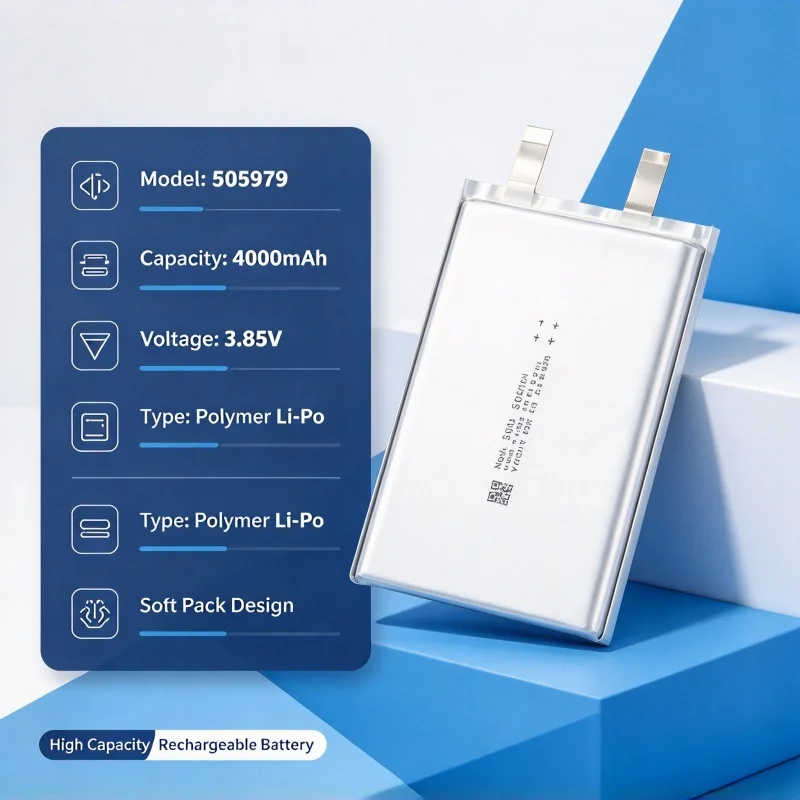 505979 4000mAh 3.85V Polymer Lithium Ion Battery Rechargeable Soft Pack LiPo Battery for DIY Tablet GPS Replacement Battery