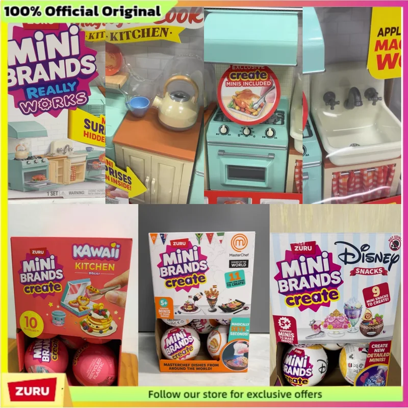 Zuru Mini Brands Create Disney Snacks Kawaii Kitchen Master Chef 2nd DIY Blind Box Creative Making Food Trendy Collectible Toy