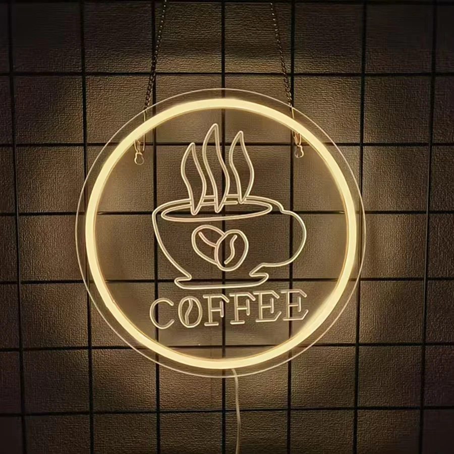 USB Powered LED Coffee Neon Sign Light for Cafe Bar Restaurant Business Wall Decor - Energy Efficient