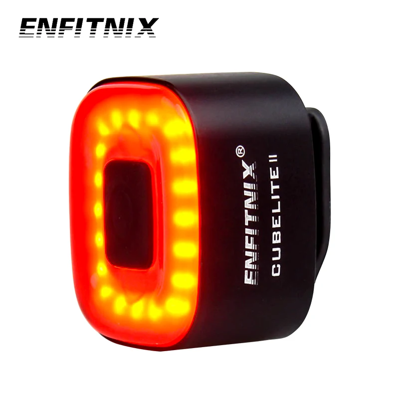 Enfitnix CubeLite II Bike Smart Brake Sensing Taillights USB MTB Road Bicycle Night Riding Light LED Alert Long Strip Lights USB