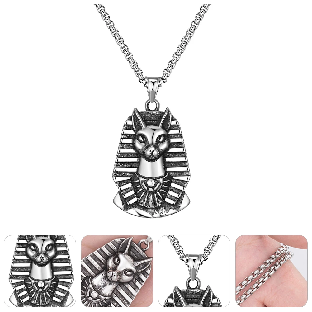 

Pendant Vintage Stainless Steel Necklace Retro Men Necklace Sweater Chain Gift for Special Occasions Birthdays