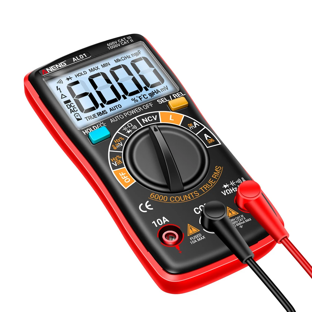 AL01L Maximum count 6000 AC/DC inductance NCV handheld voltage current resistance high precision multimeter without battery