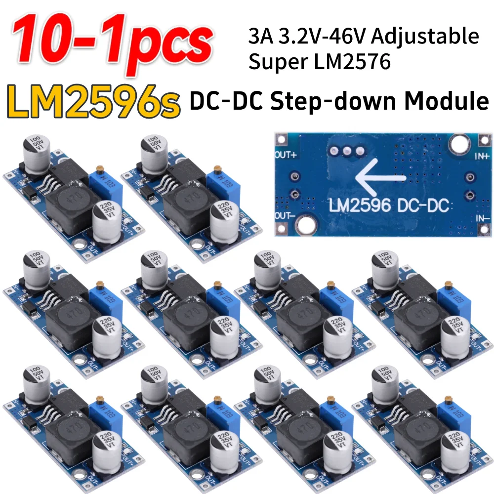 

1-10 шт. LM2596S Регулируемый понижающий модуль DC-DC преобразователь понижающий модуль питания 3A
